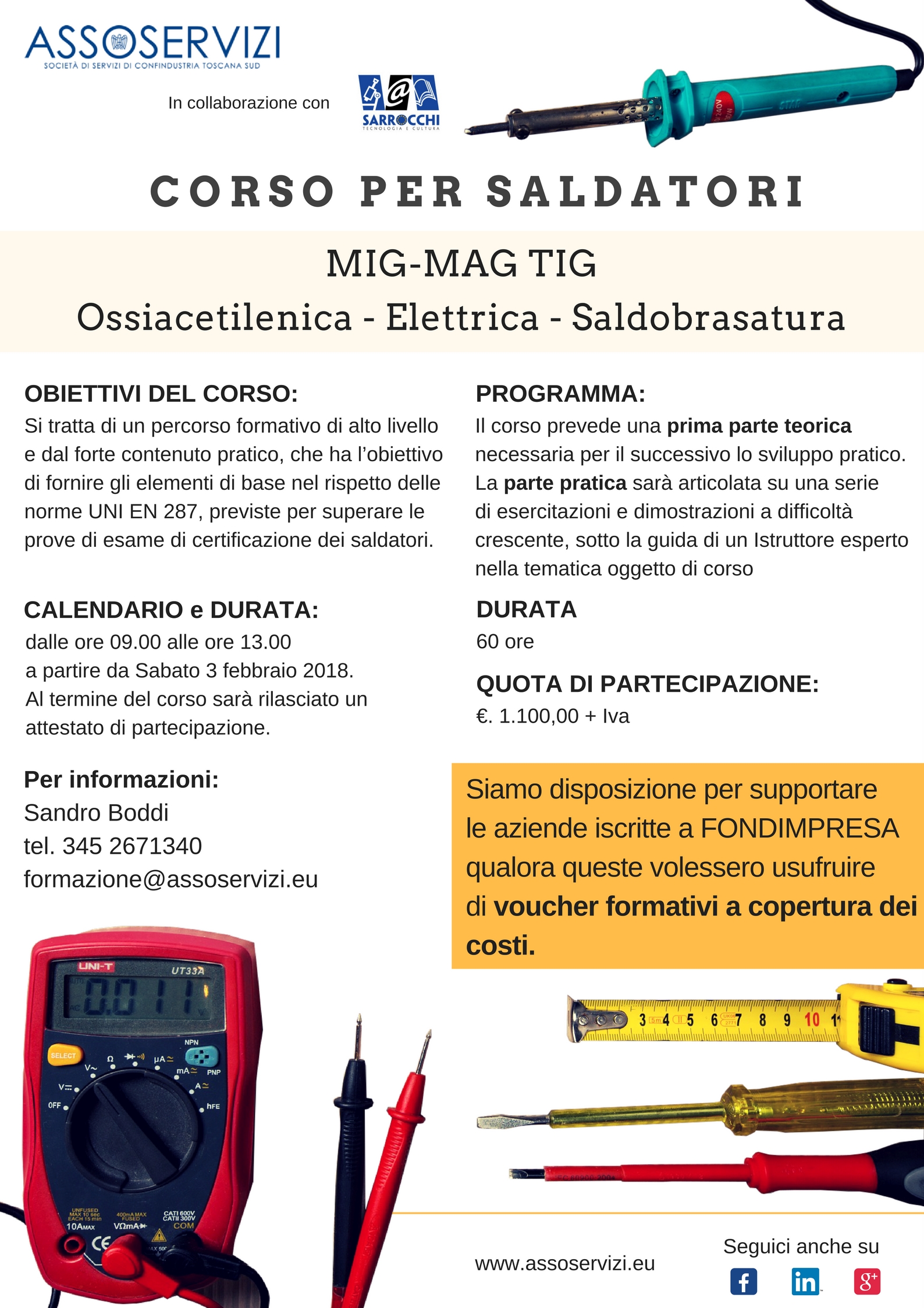 Via al corso per saldatori a Siena per preparare l’esame di certificazione 